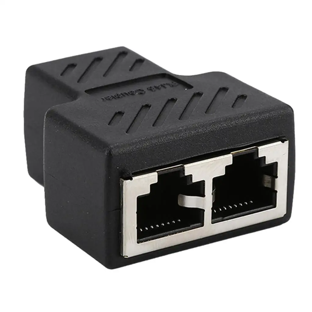 Adaptor pemisah 1 ke 2 Port Female CAT 5/CAT 6 konverter Ethernet