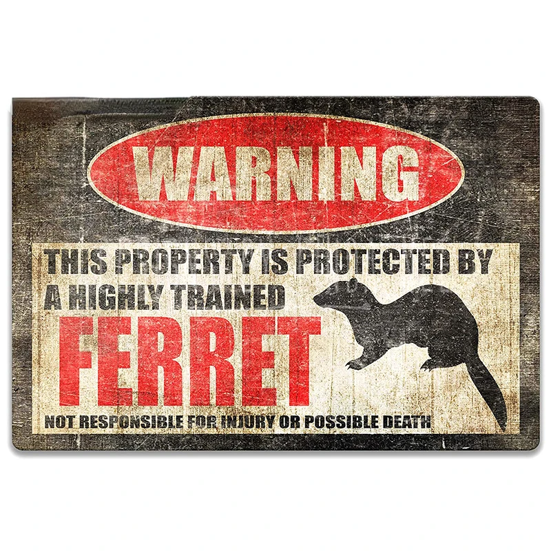 

Jpct warning feeding ferret decal for Campervan, refrigerator, motorcycle decoration waterproof sticker 13cm x 6.3cm