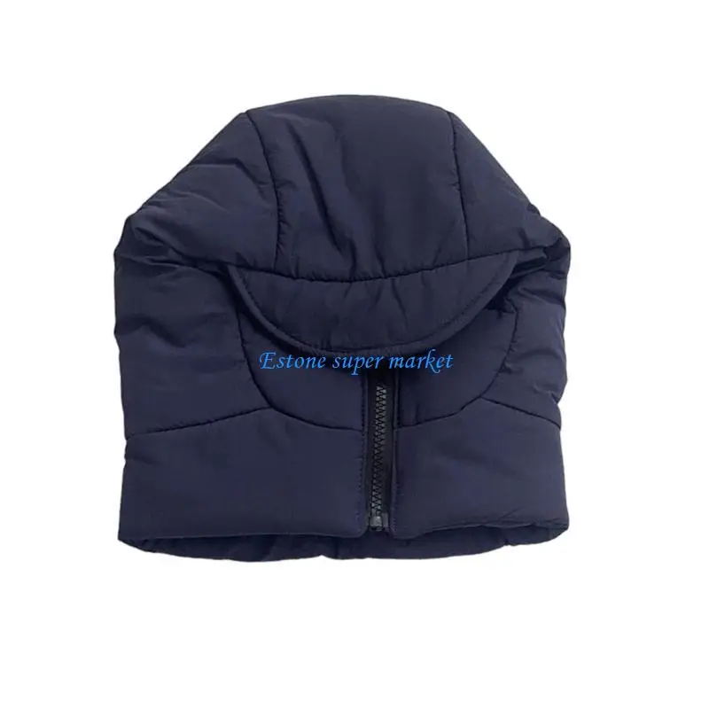 090B Down Padded Hat Scarf for Children Ages 3-8 Year Fashionable Warm Beanei Caps Neck Warmer for Warmth In Cold Weather