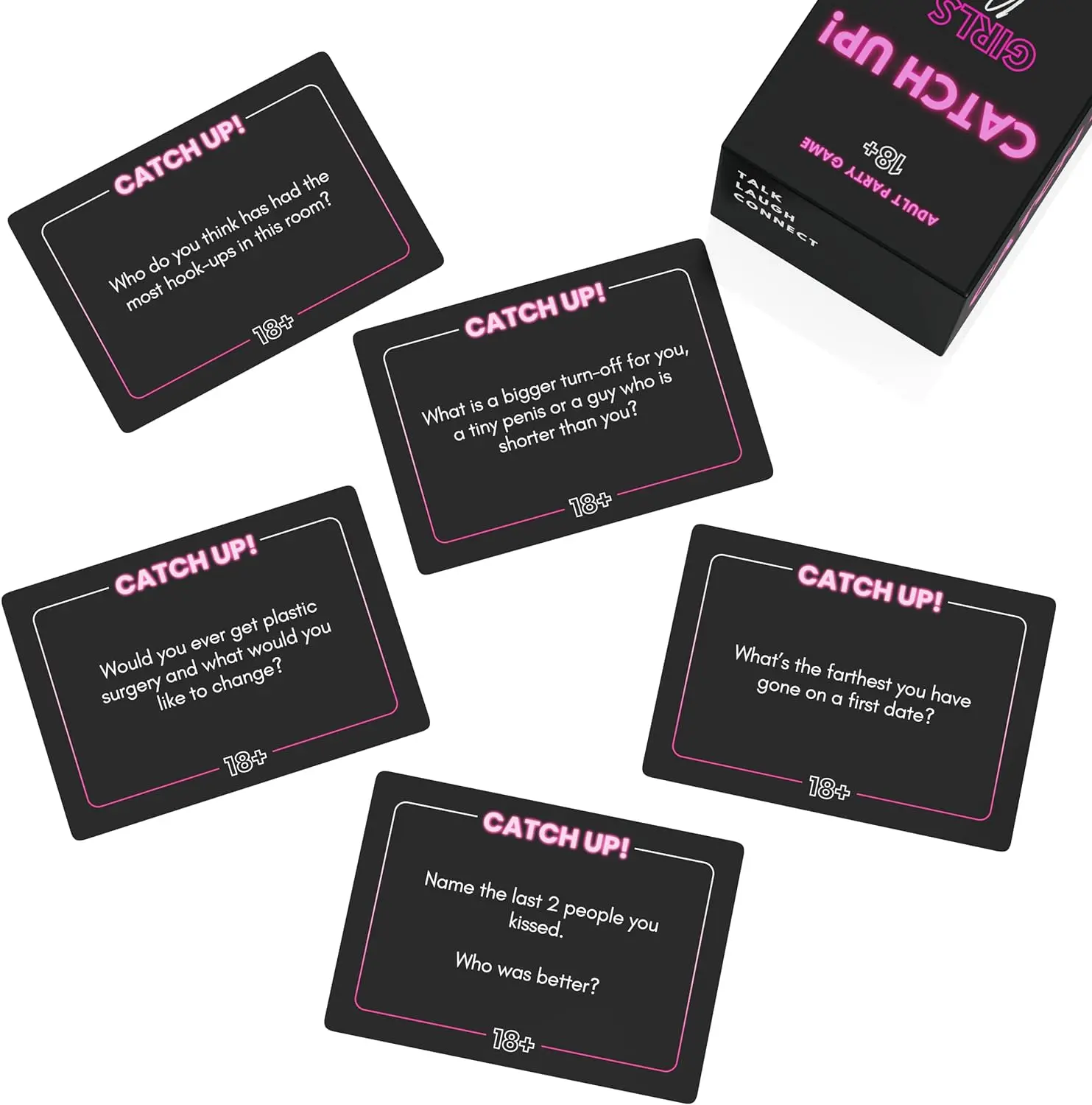 Catch Up! Girls Night 18+ Party Game - Spicy Thought Provoking Conversation Cards for Fun Girls Nights, Adult Birthday Parties