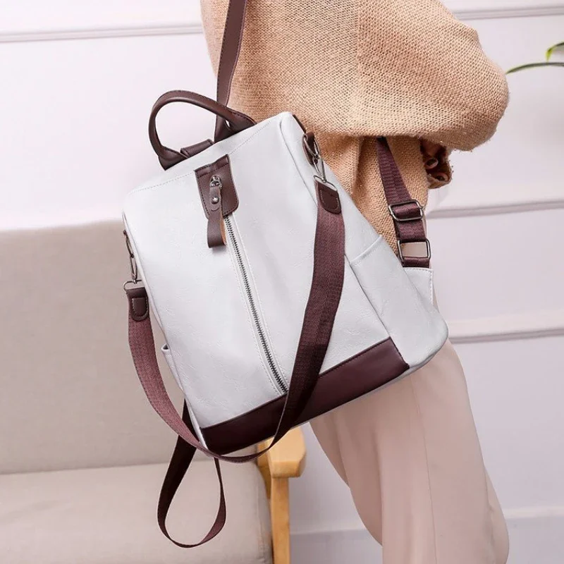 

New Multifunction Backpack Women PU Leather Backpack Large Capacity School Bags for Girls Fashion Female Bagpack Mochila