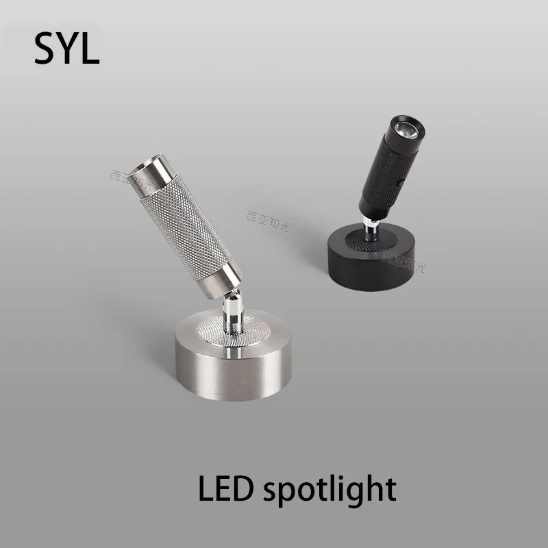 Led Spotlight Small Mini Surface Mounted Spot Light Wine Cabinet Jewelry Display Store Lamp 3W 5W Silver COB Foco Home Hotel