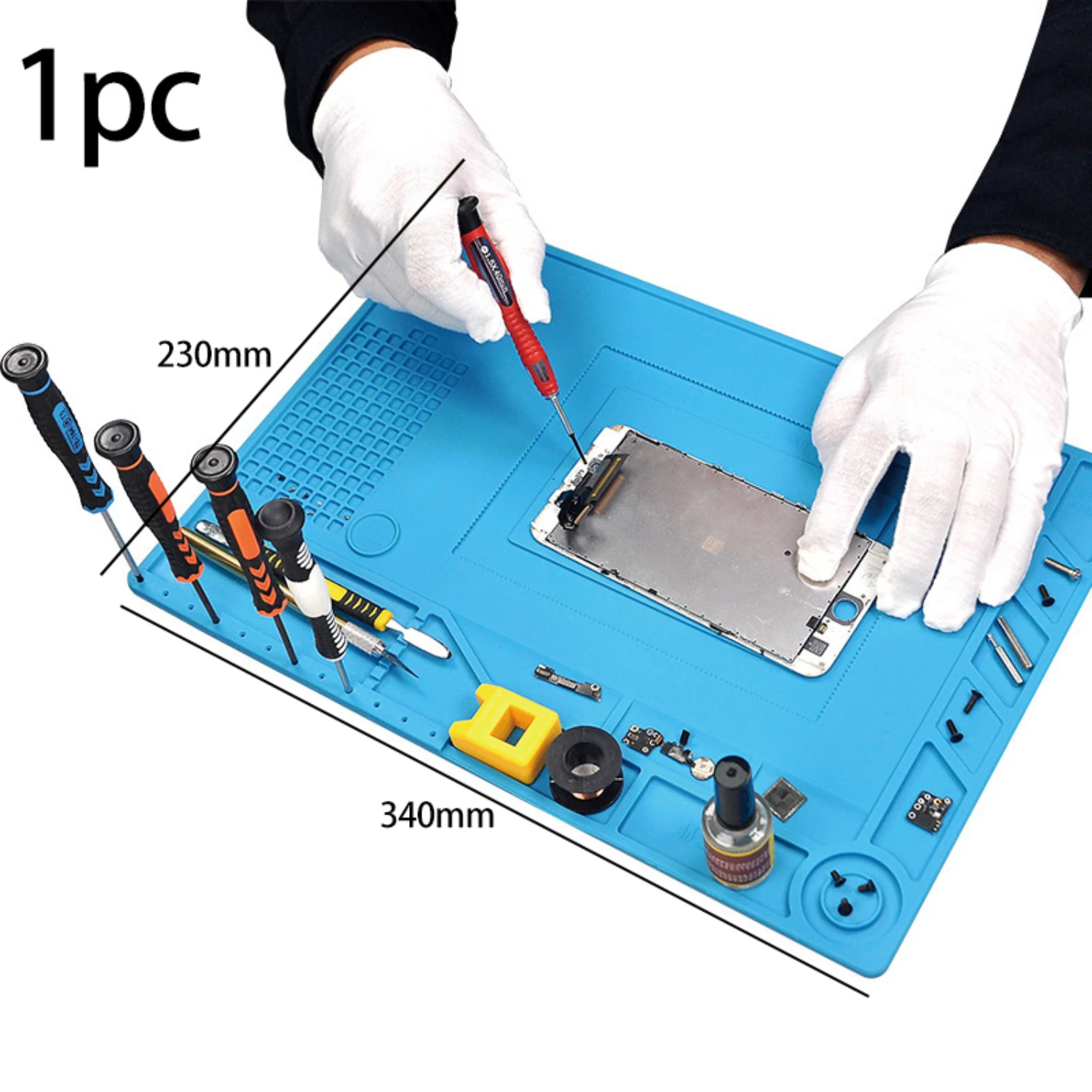 High-Density Silicone Insulation Pad - High-Temperature Resistant - Mobile Phone/Computer Maintenance - Electronics Repair - Tac