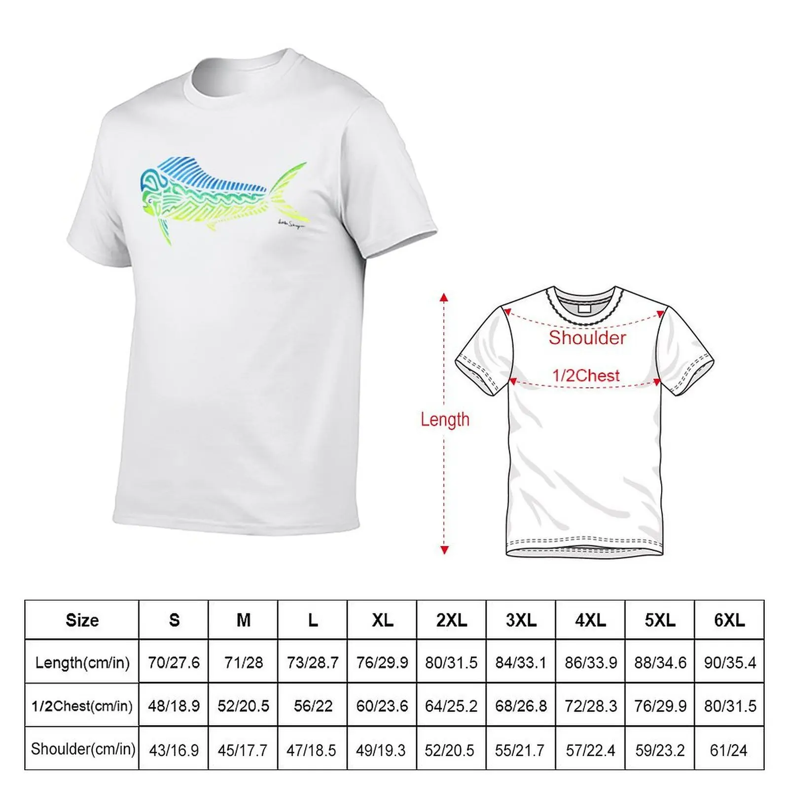 Tribal Mahi Mahi T-Shirt t shirt man luxury t shirts for man graphic tees black cotton t-shirt plain for man package T-shirt
