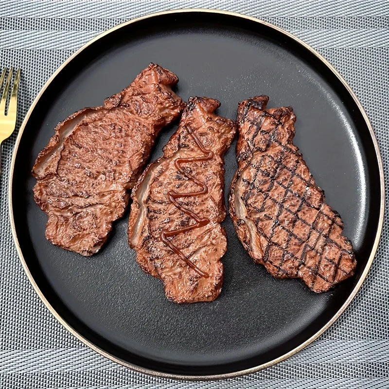 Brown Reality Steak Model -1 Plastic Fake Food Display for Photography and Travel Souvenirs, Educational Toy Gifts