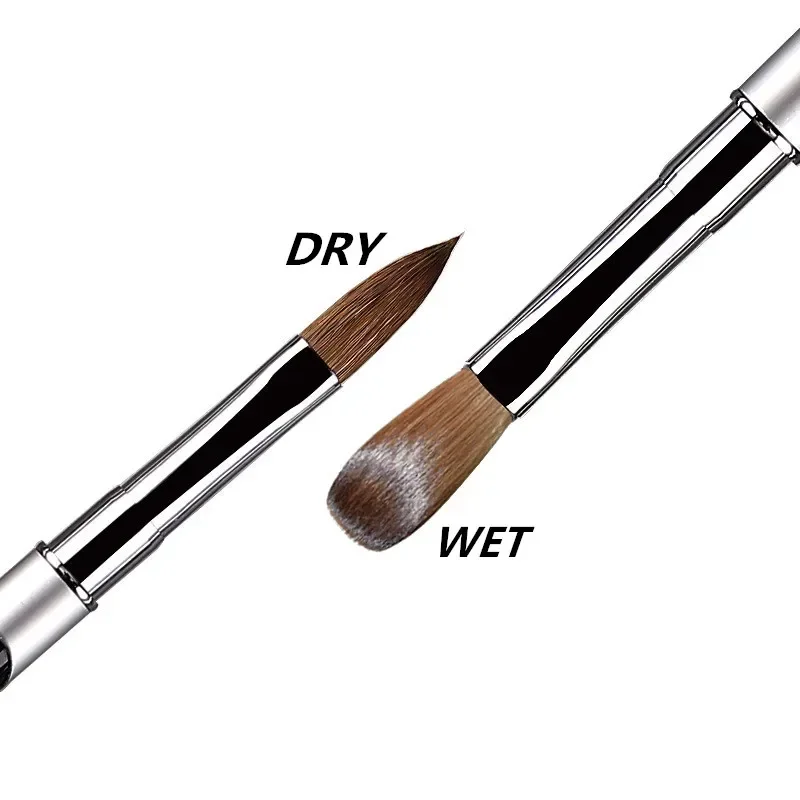 1PC Pennello per unghie Kolinsky Sable Pennello acrilico Gel UV Penna per intaglio Pennello Polvere liquida Disegno per unghie fai da te
