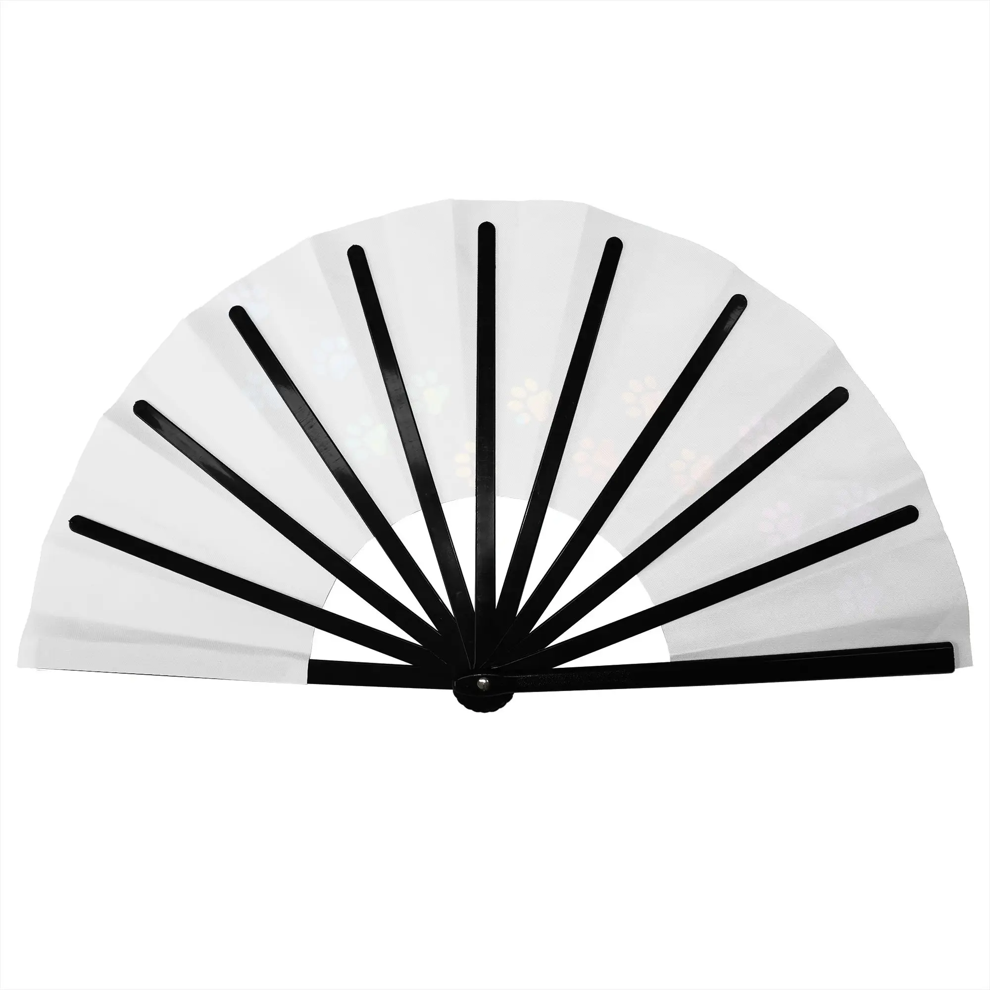 Customized Colorful Dog Paw Portable Pocket Fan Outdoor  Polyester Folding Fan Chinese Dance Handheld Cooling Fans