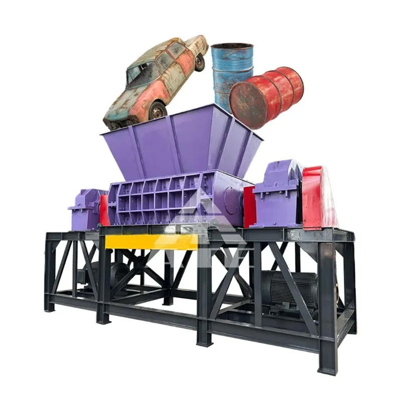 High Quality Waste Shredding 2000 Car Shell Scrap Metal Iron Blue Barrel Shredder Machine