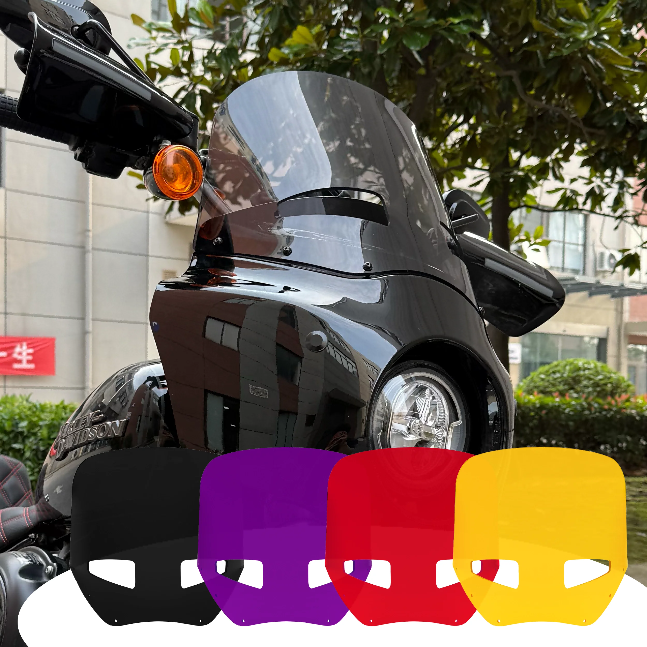 13 Zoll Scheinwerferverkleidung Windschutzscheibe Farbiger Windabweiser für Harley Road Warrior und Road Shark Verkleidung Motorradteile