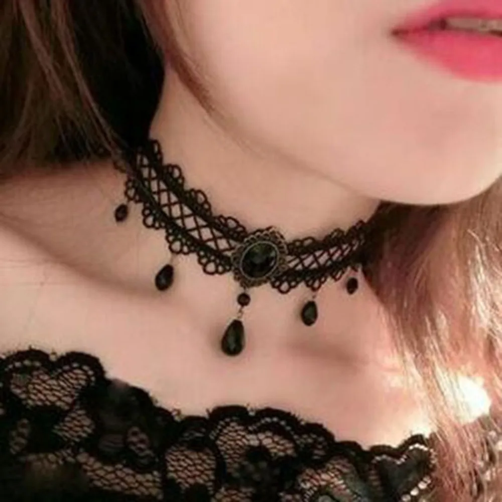 Sexy Lace Necklace Hot Sale Black Punk Style Personalized Jewelry Accessories Beautiful Attractive Clavicular Chain Daily Life