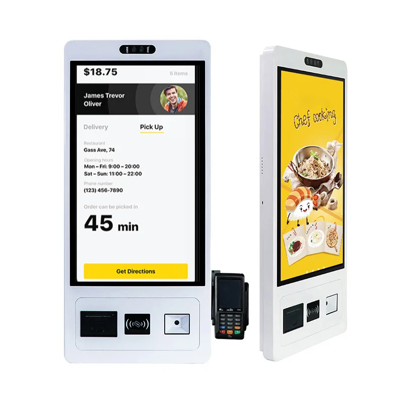 Custom 10.1 15.6 21.5 23.8 27 32 Inches Capacitive Touch Screen Booth Ordering Payment Kiosk For Ice Cream Shop