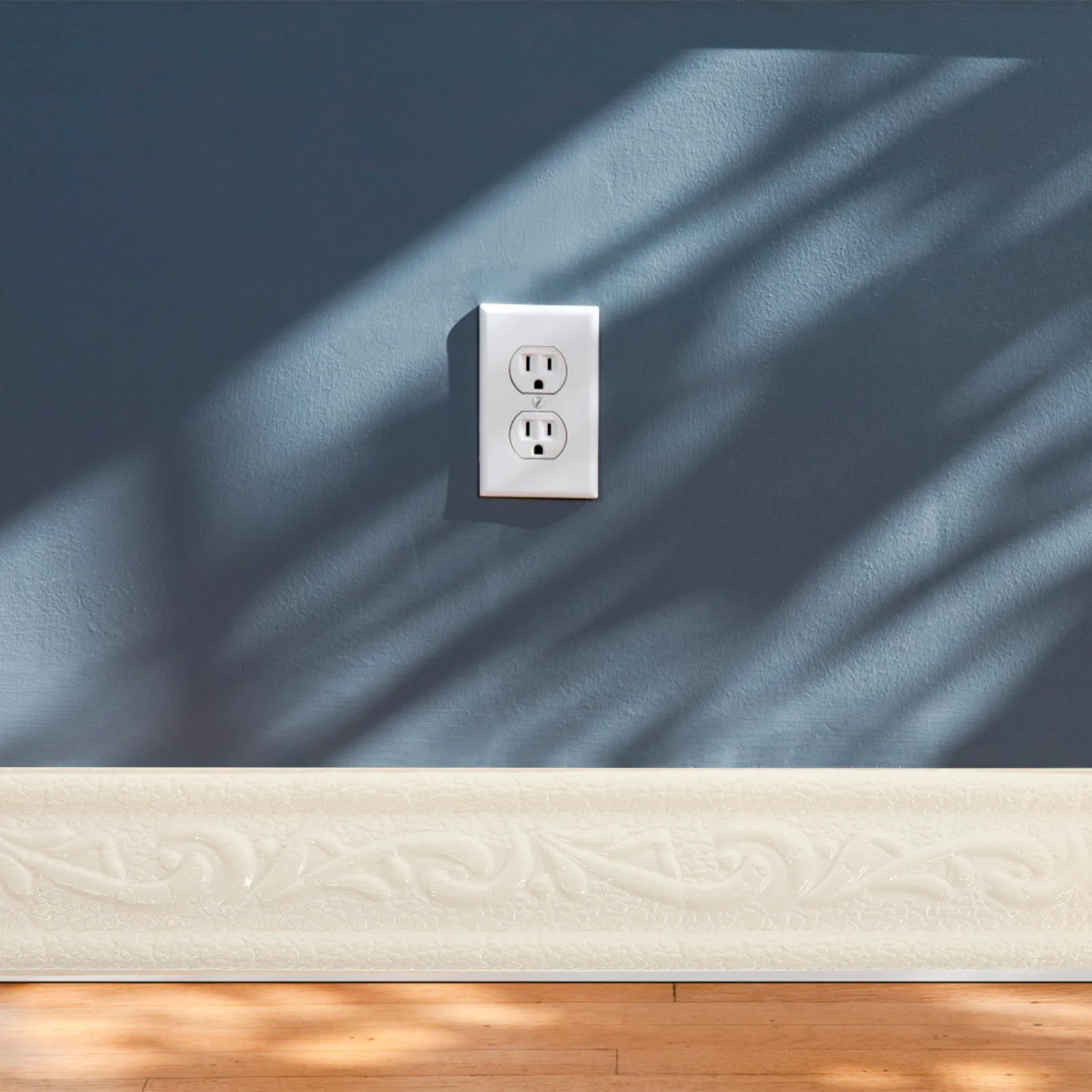 2 Rolls Wall Skirting Border Sticker Flexible Adhesive Molding Trim Foam Wall Corner for Home Bathroom