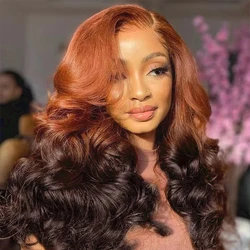100% włosy wietnamskie peruki Super podwójnie rysowane Ombre sprężyste ciało fala 250 gęstość podkreśla HD peruki typu Lace front ludzkie włosy