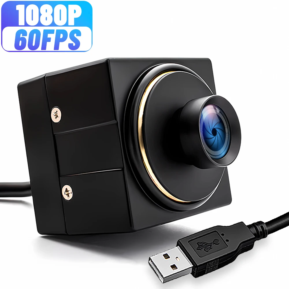 WGWK 1080P Full HD 60FPS USB Camera High Speed UVC Plug Play Webcam With 6.2mm 48° No Distortion Lens For Skype Video Recording