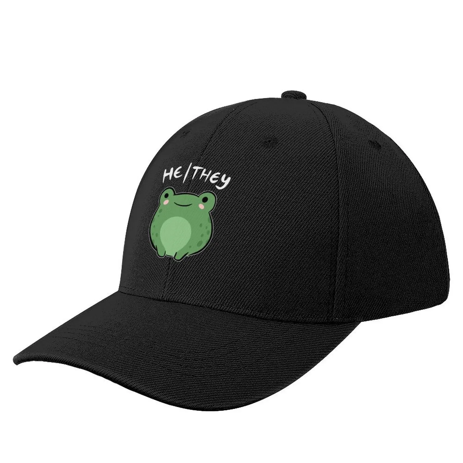 He / They Pronoun Frog - Cute Nonbinary Queer Aesthetic - Kawaii Demigirl Demiboy Frogge Gift - Transgender Lgtb Lg Baseball Cap