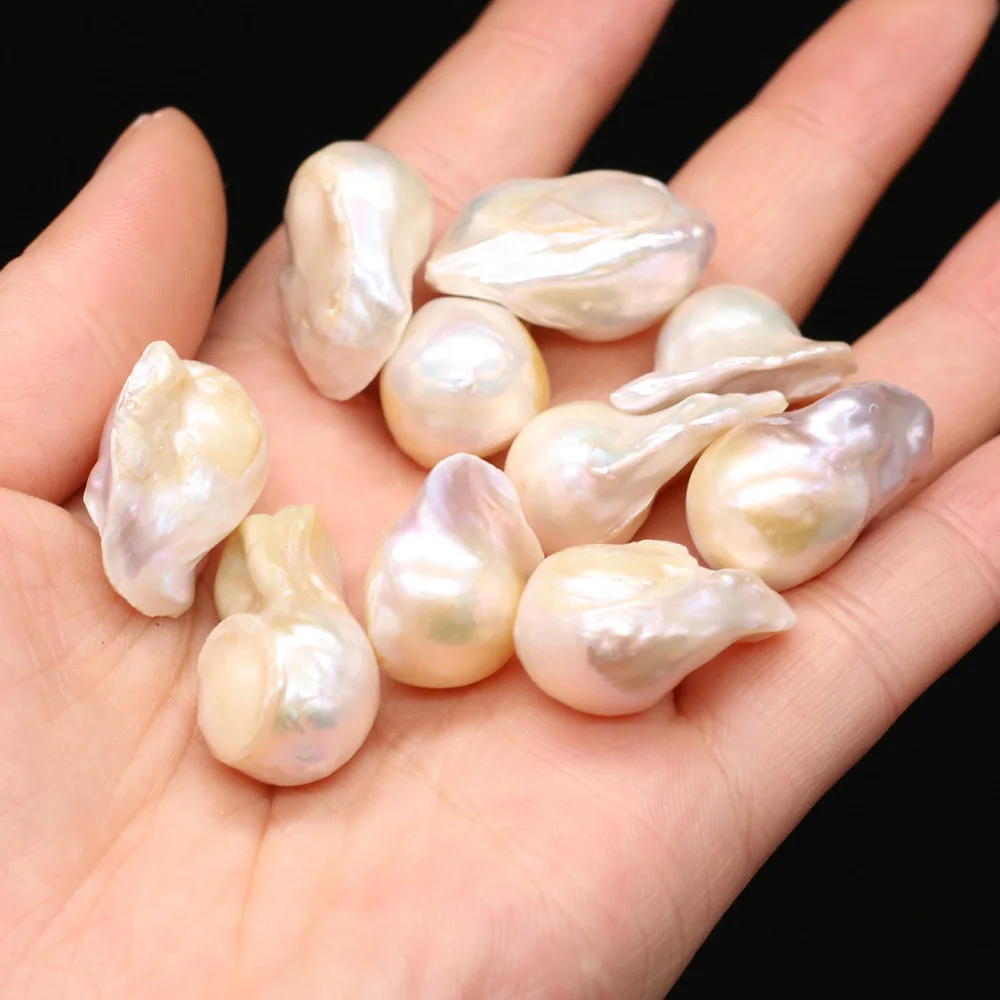 New 1PC Natural Tail Pearls Irregular None Hole Loose Pearls Charms for Making DIY Jewelry Necklace Accessories 15x20-18x30mm