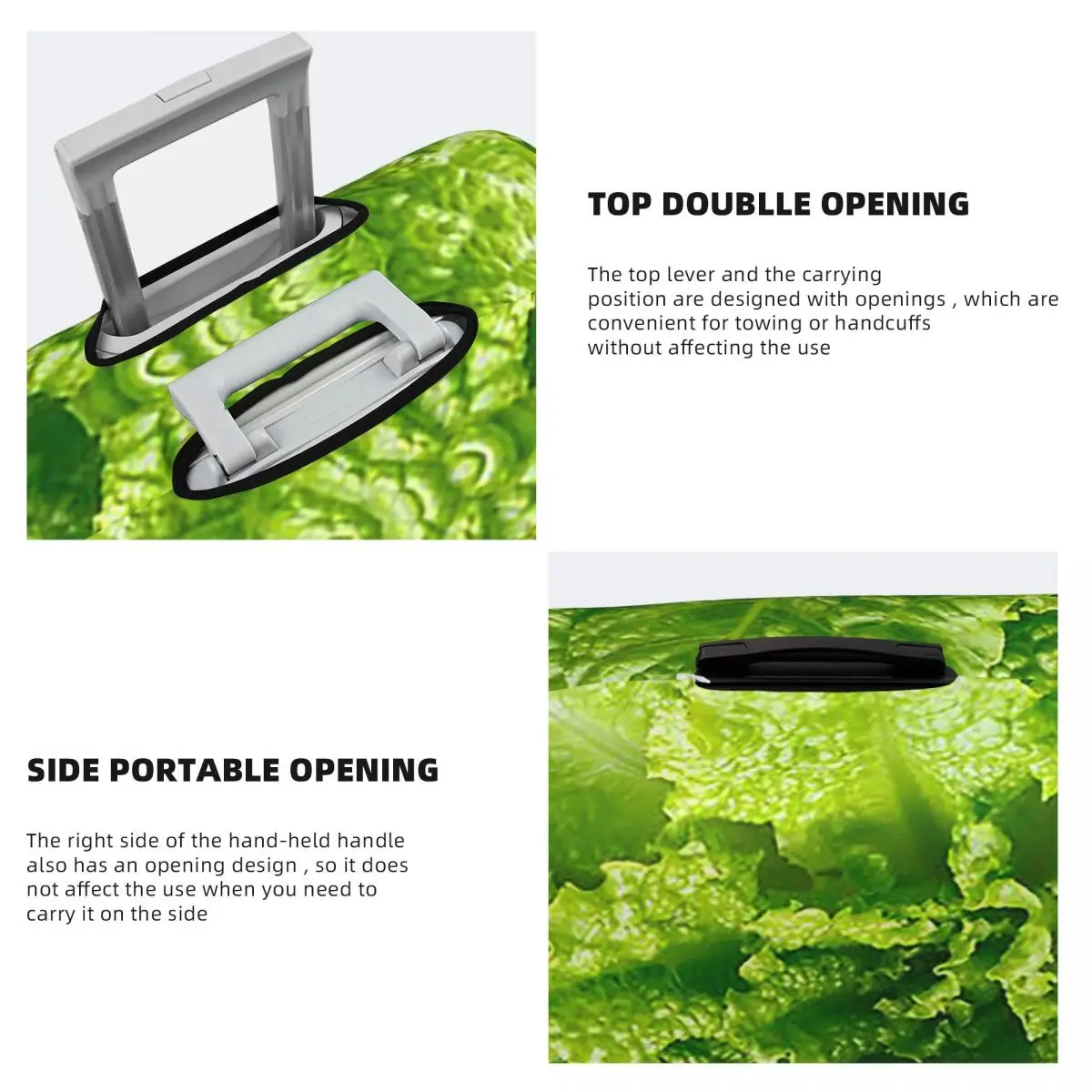 Защитный чехол для чемодана с крупным планом салата, эластичные защитные чехлы для дорожного багажа на 18-32 дюйма