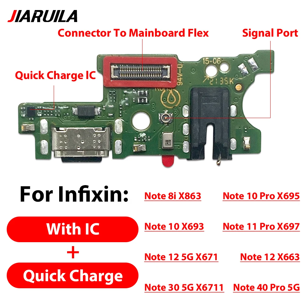 20 PièCes, Connecteur De CâBle Flexible Pour Port De Charge Usb, PièCes De Rechange Pour Module Microphone Infixin Note 8I 10 11 12 Pro 30 40 50X 5G-image