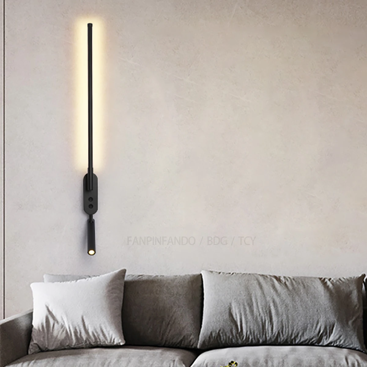 Modern Strip Minimalist Wall Light Bedroom bedside Hall Home Wall Lamp Sofa Background With Spotlight with switch sconce lamps