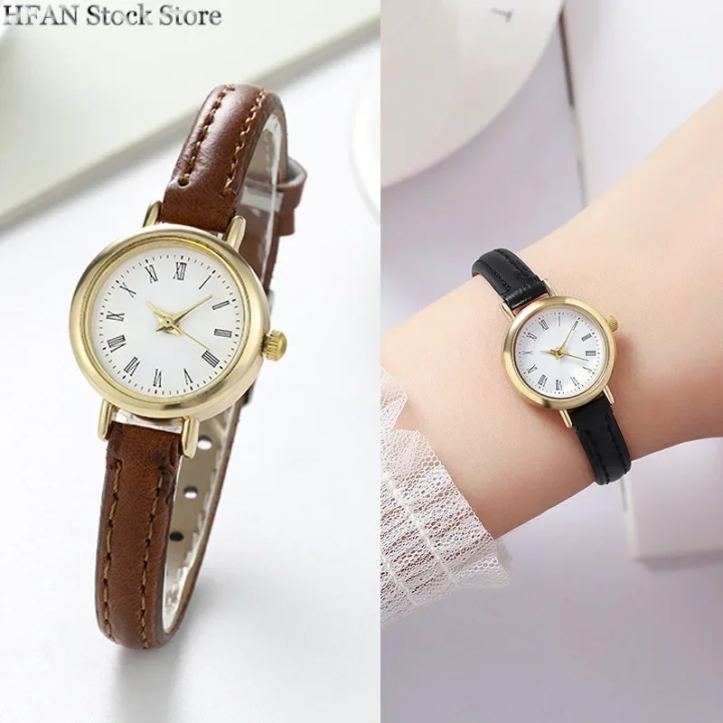 Eenvoudige Vrouwen Horloges Luxe Design Lederen Horloge Dames Quartz Polshorloge Dames Kleine Ronde Wijzerplaat Klok Drop Shopping