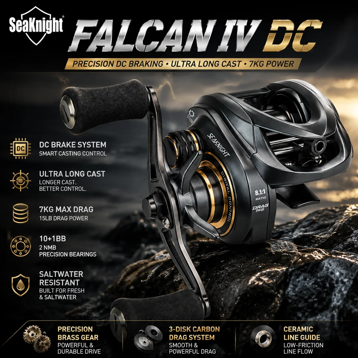 carrete-de-pesca-seaknight-serie-falcan-iv-dc-81-1-10-1bb-engranaje-de-laton-sistema-de-freno-de-fibra-de-carbono-7kg-15lbs
