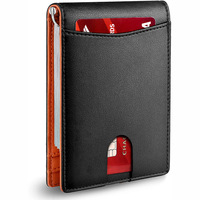 Synthetic Leather Slim Smart Wallet for Men Credit Card Holder Money Clip RFID Blocking Men Thin Bifold Wallet Walet Money Bag