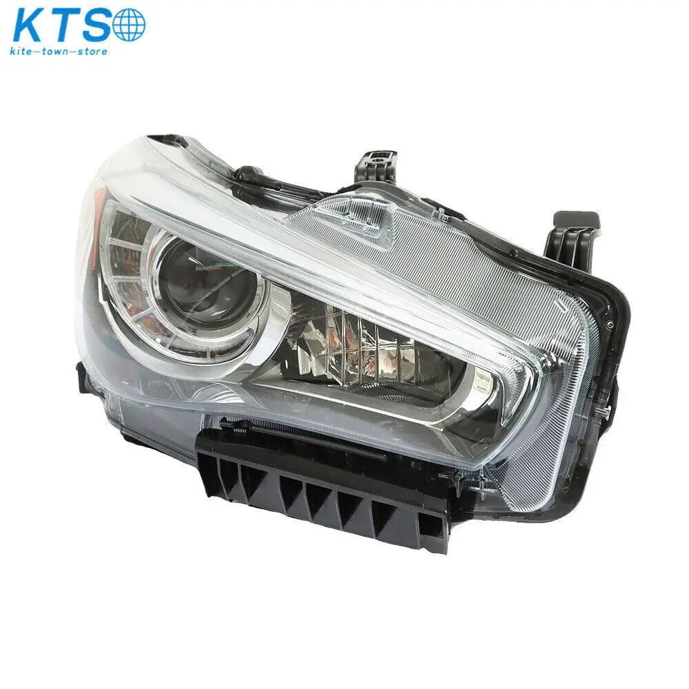 Chrome w/o AFS RH Passenger Right Side For 2014-2022 Infiniti Q50 Headlight LED