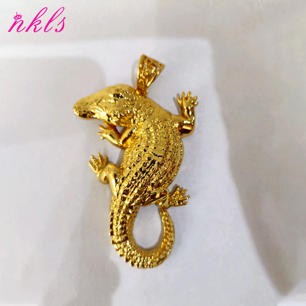 Karte der afrikanischen Anhänger-Halskette für Männer und Frauen, Goldfarbe, Hip Hop, beliebte Halskette, luxuriöser Edelstahl, Kupferkette J – Detail 4