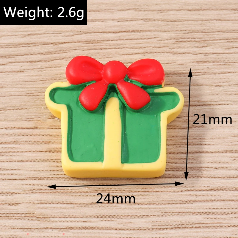 Tusember 10 Stück Niedliche Weihnachts-Dekorationen: Weihnachtsmann, Elch, Schneemann, Flache Harz-Cabochons für DIY Scrapbooking, Haarspangen und Broschen – Detail 4