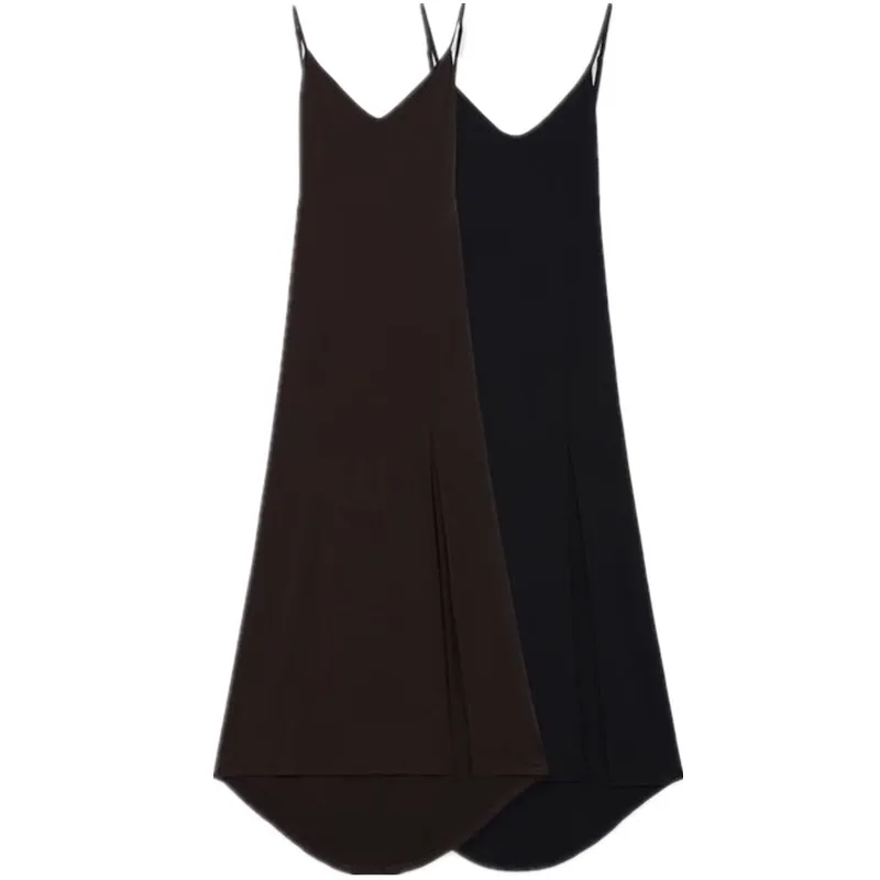 2025年秋 レディース ファッション ロングVネック 新デザイン 多用途ストラップ ドクター風 通勤 カジュアル ルーズフィット ノースリーブ