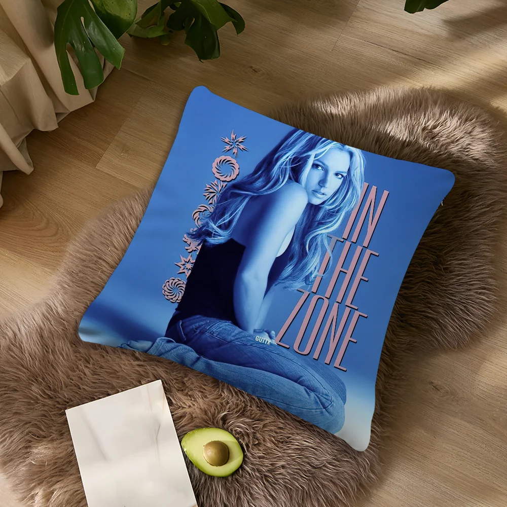 Singer B-Britneys S-Spears Kissenbezug, Wohnzimmer-Akzent, Couch-Rückenstütze, quadratisches Lounge-Kissen, bequemer Kissenbezug für erholsame Nickerchen – Detail 7