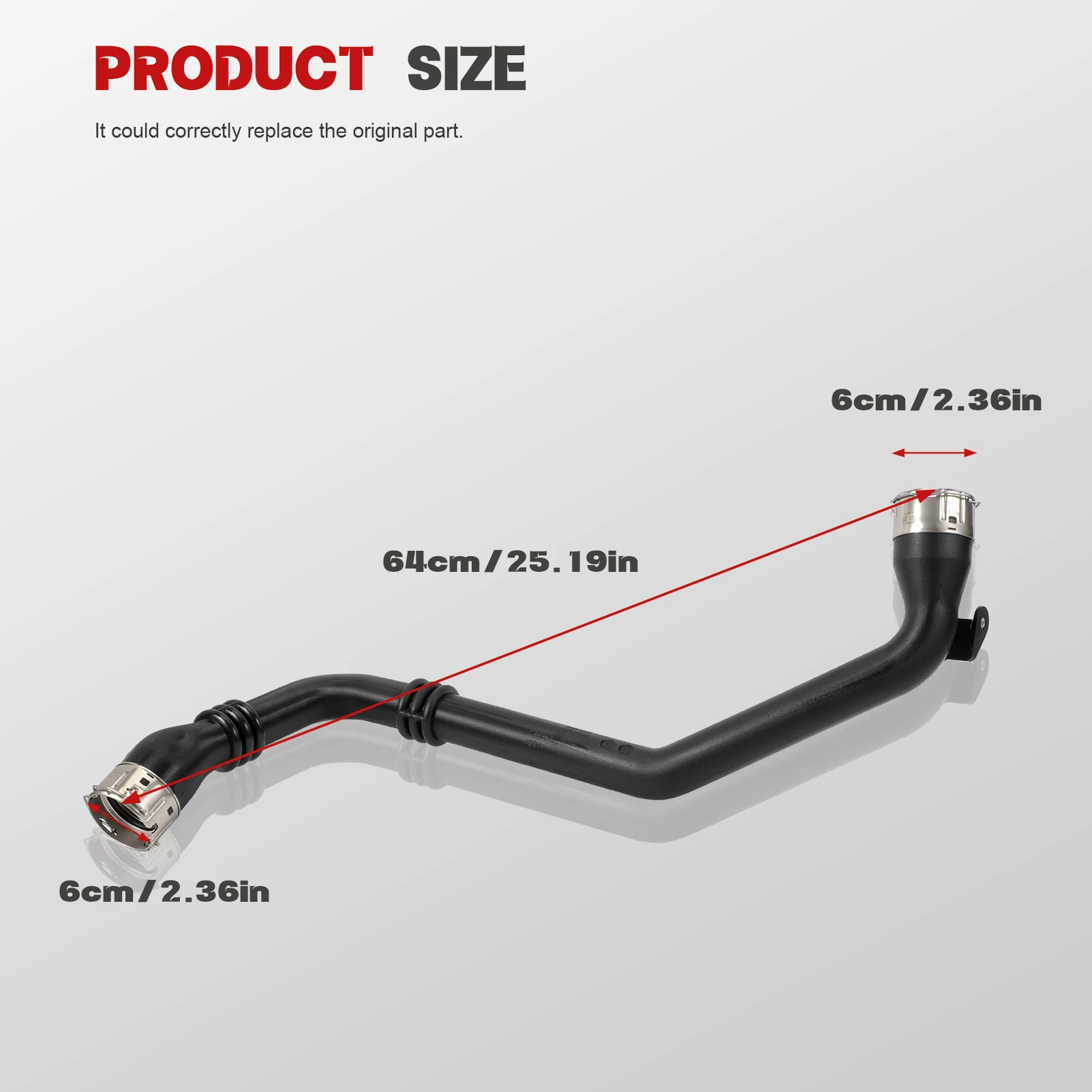 

Шланг зарядного воздушного интеркулера, впускной шланг турбоинкулера 144601KB2E 144601KB2B для Nissan Pulsar (C13), 1,5 DCi, 110 CV