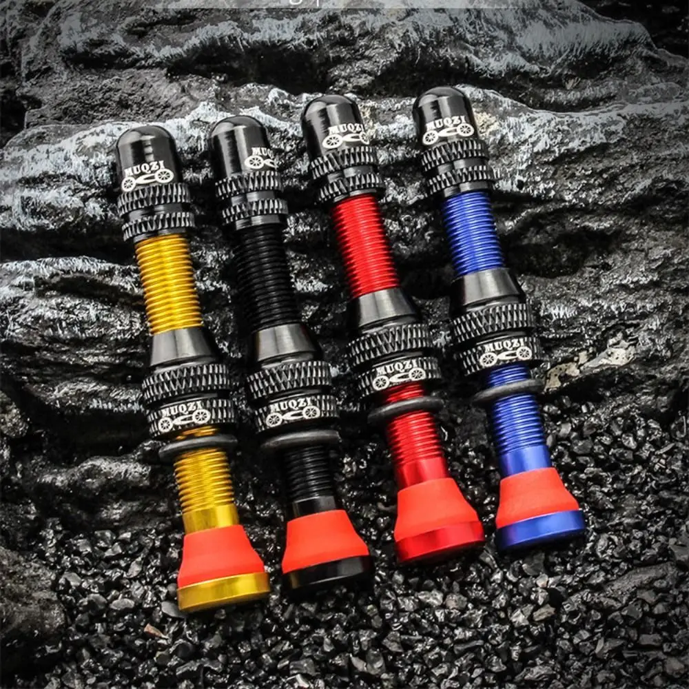 1 Set 40mm/60mm Bike Schrader Valve with Wrench Aluminum Alloy Tubeless Tire Valves Abrasion Resistance Brass Core