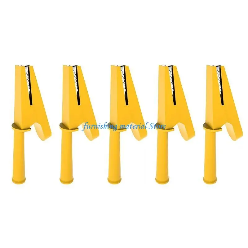 Y5GD Pack of 5 Electrical Testing Clip Copper Plated Insulated Rubber High Current And 4mm Banana Plug Hole