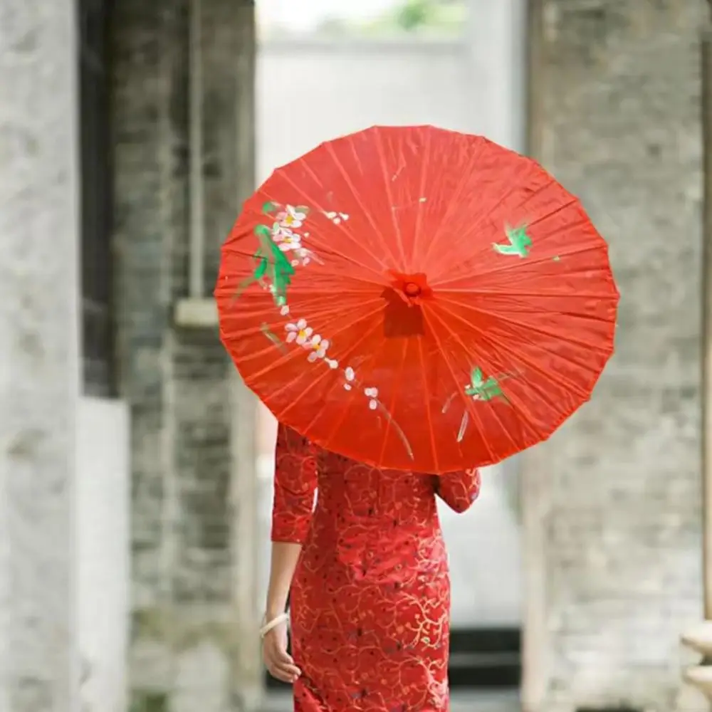 الصينية العتيقة نمط مزيتة ورقة مظلة الحرير 10 ألوان ازياء التصوير مظلة أداء الرقص مظلة #3