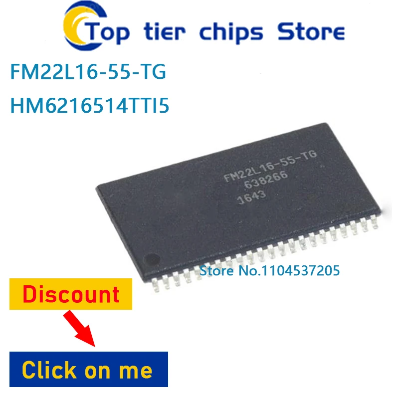 

1PCS/LOT FM22L16-55-TG HM6216514TTI5 FM22L16 HM6216514 TSOP 100% NEW