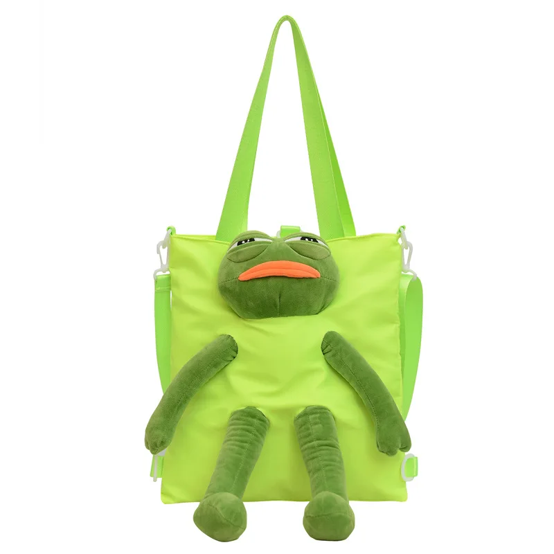 

Women funny doll plush frog handbag 2023 new cartoon cute shoulder bag fashion girl backpack