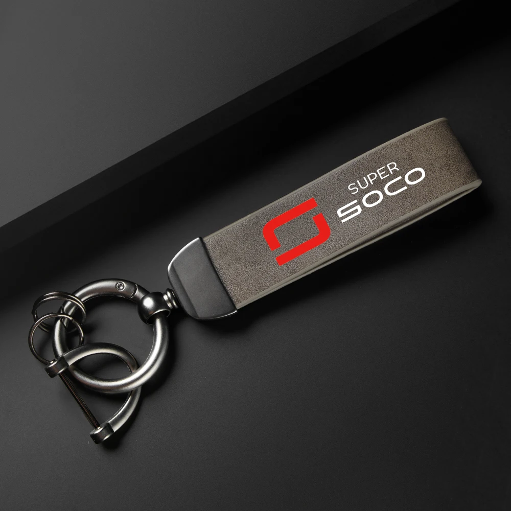 High-Grade leather Motorcycle Keychain Holder Keyring for Super Soco CPx CUmini CUx TC 50 TC Max Wanderer TCMax 2019- 2023