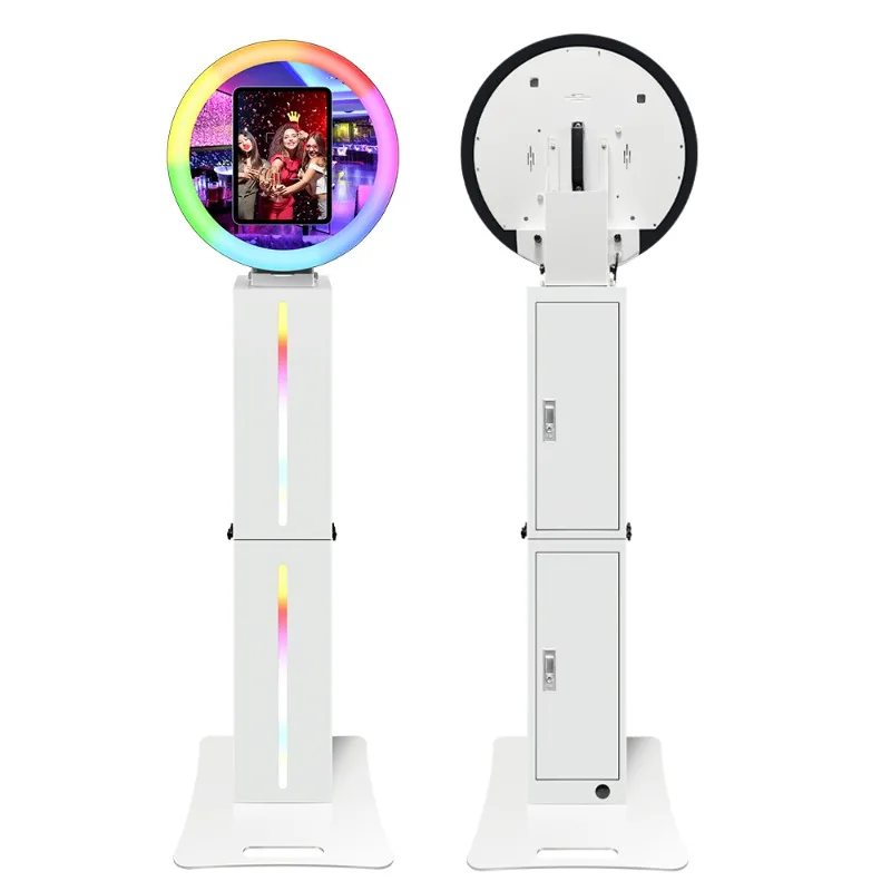 Photo Booth Mirror Touch Screen with Ring Light Selfie Booth