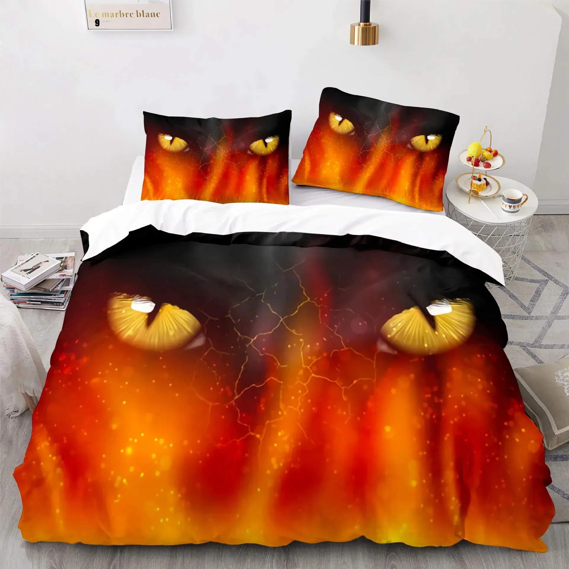 

Flame Tiger 3D Comfortable Duvet Quilt Cover Pillowcase Bedding Set Children Bedroom Decoration Home Textile