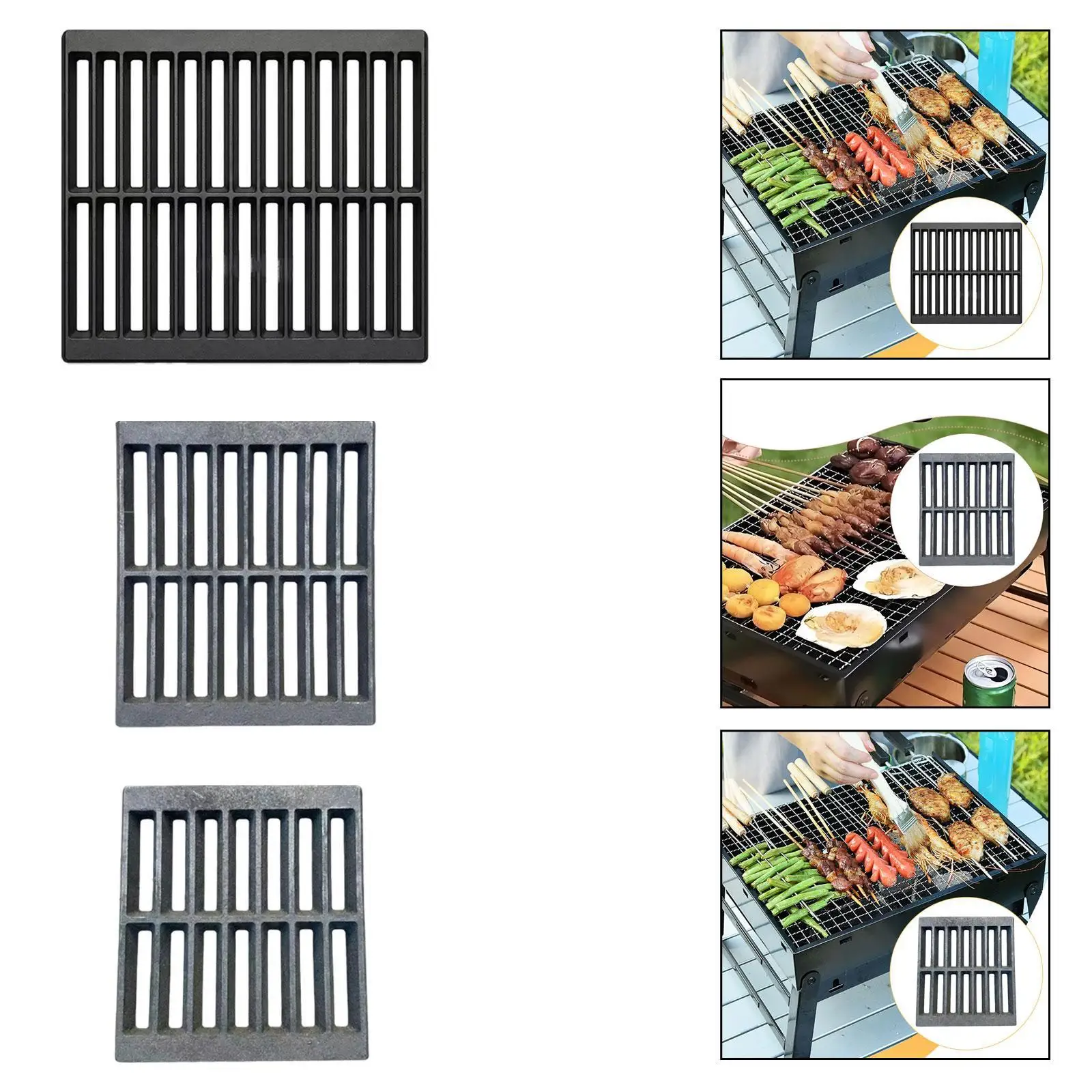 Cast Iron Grill Grate Rectangular Cooking Grid BBQ Grate Parts for Gas Grill Replacement