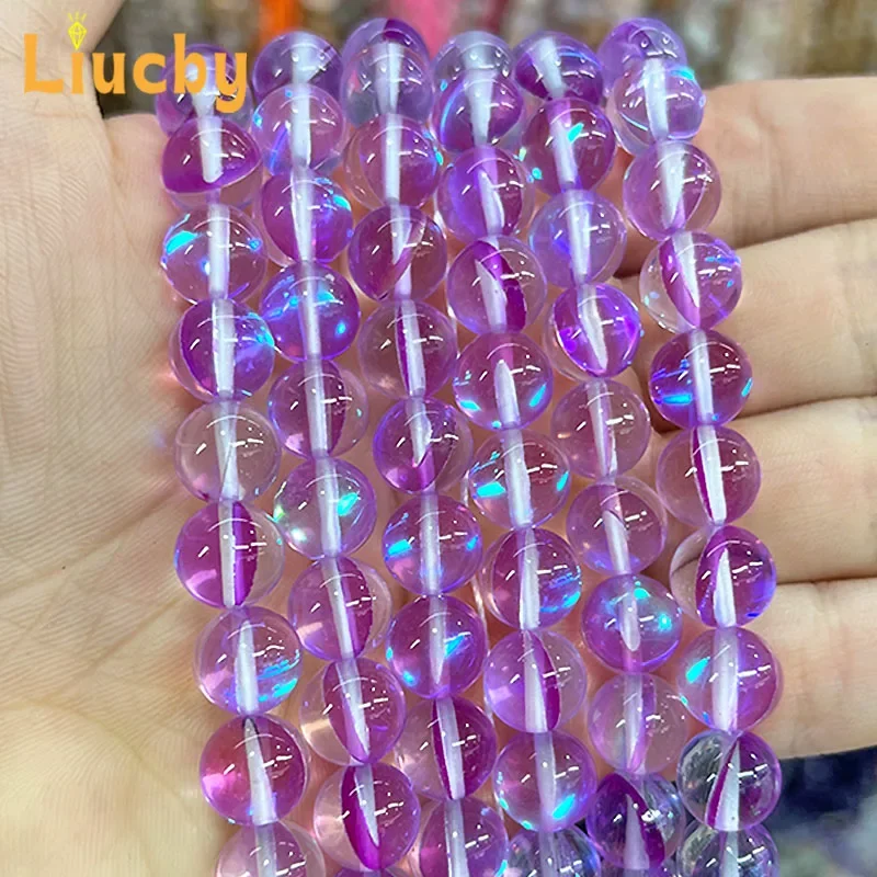 Middle Purple Sparkling Beads for Jewelry Making DIY Shining brightly woman keychain Bracelets Earrings 15