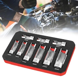 9Pcs Oxygen Sensors Socket Set, O2 Sensors Removal Tool, Oil Pressure Sensors Socket Wrench Set 10-22mm