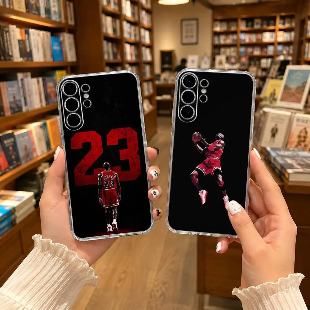 God M-Michael Jordan Phone Case For Samsung S25,S24,S21,S22,S21,S20,S10,S9Ultra,Plus,Fe,Lite Transparent Cover
