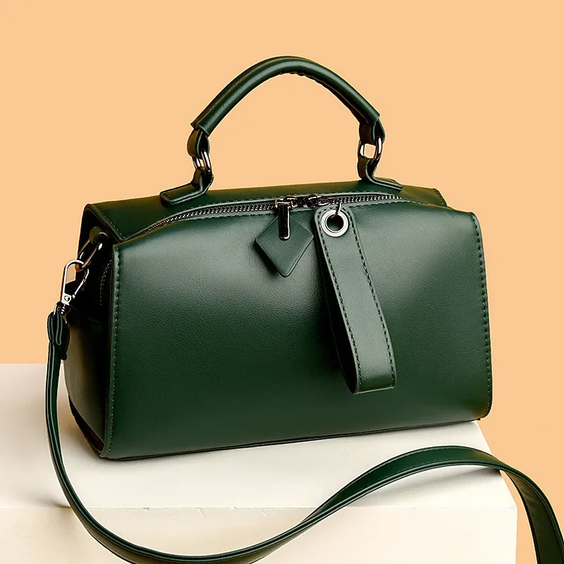 

2024 New Fashion Boston Women Handbags European Pu Leather Designer Ladies Shoulder Bags Female Girl Brand Luxury Crossbody Bag
