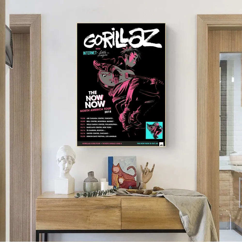 Hot Gorillaz band Poster No Framed Poster Kraft Club Bar Paper Vintage Poster Wall Art Painting Bedroom Study Stickers