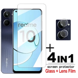 For Realme 10 Glass For Realme 10 4G Tempered Glass 6.4 inch Transparent HD Screen Protector Realme 10S 10 Pro 5G Lens Flim