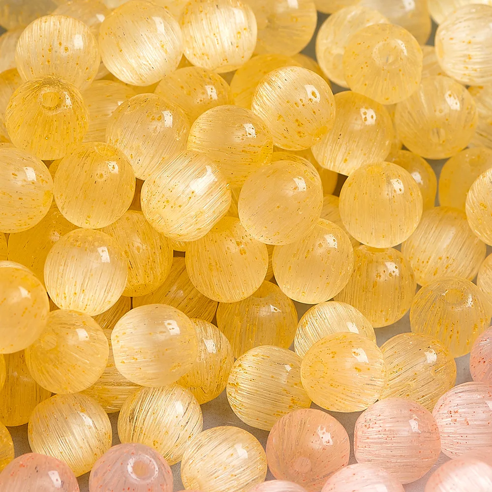 20Pcs 8mm Transparent Brushed Texture Cat Eye Glass Beads Round Loose Beads Handmade Jewelry Bracelet Pendant Decoration Making