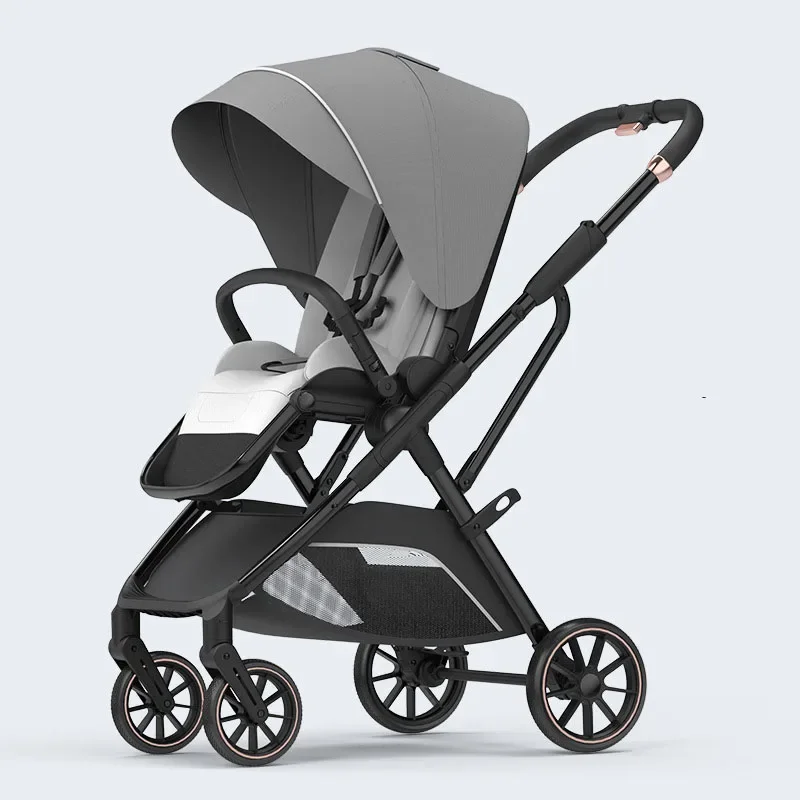 Baby Stroller High Landscape Lightweight Foldable Travel Stroller Newborn Baby Two-way Swivel Seat Four Wheel Baby Stroller