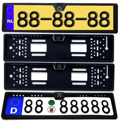 Pakring CCD Car Rear View Camera EU European License Plate Frame Waterproof Night Vision Reverse Backup with 4 Or 8 12 LED Light